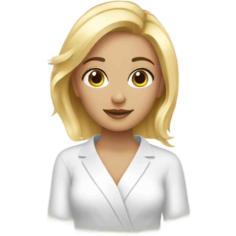 Girl blonde in spa salon emoji