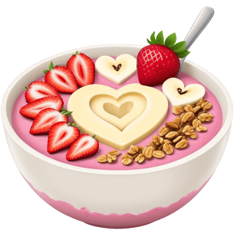 smoothie bowl with strawberries emoji