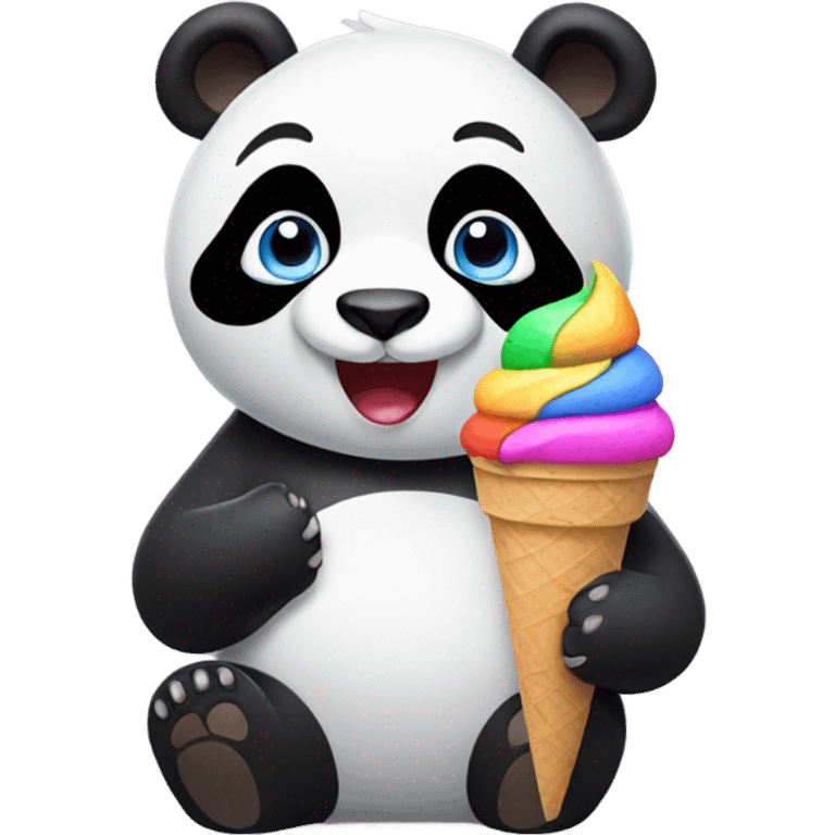 Panda eating ice cream emoji