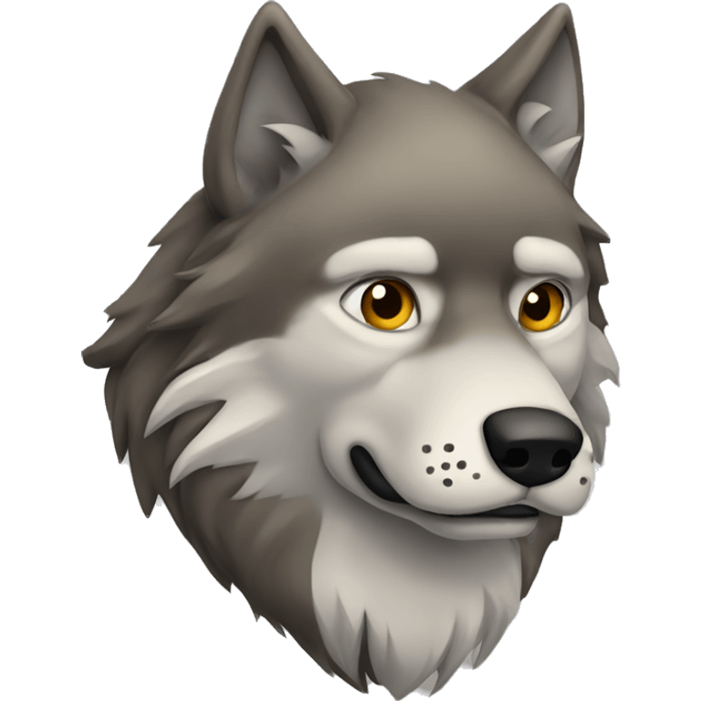 Old wolf face left emoji