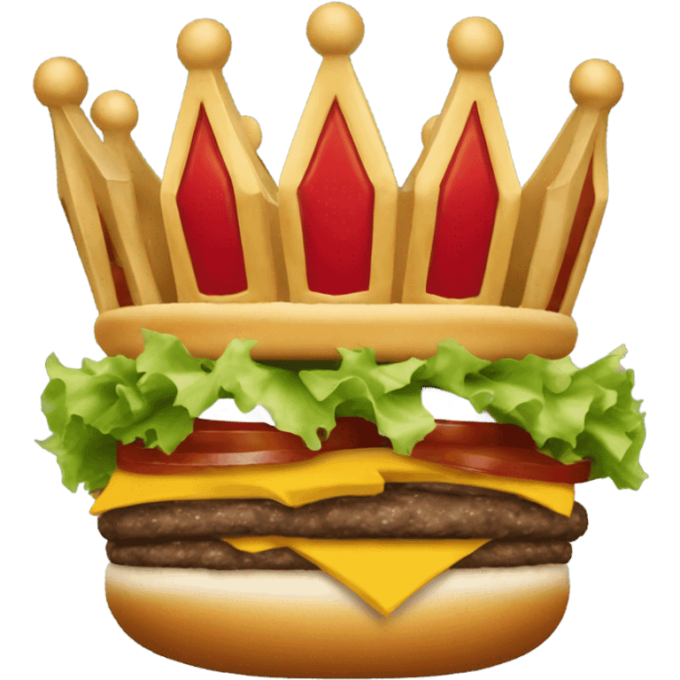 Man wearing Burger King crown on plane emoji