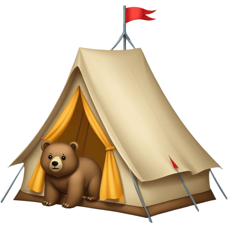 tent in front of a bear emoji