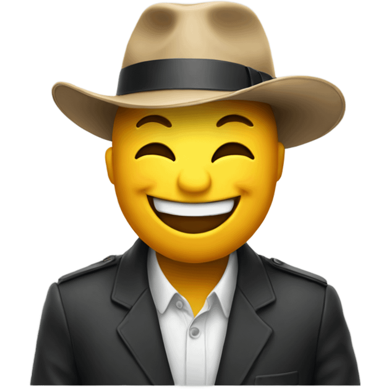 Laughing emoji with a hat emoji