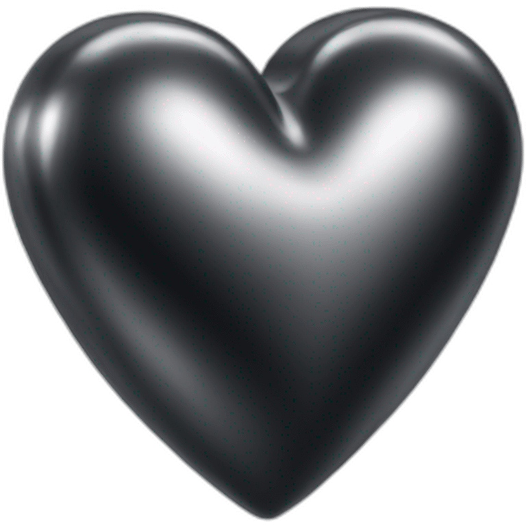 black shiny steel metal heart emoji