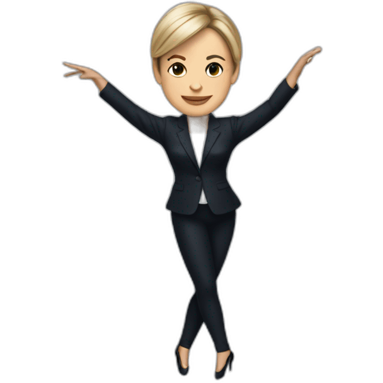 Une danseuse avec emmanuel macron emoji