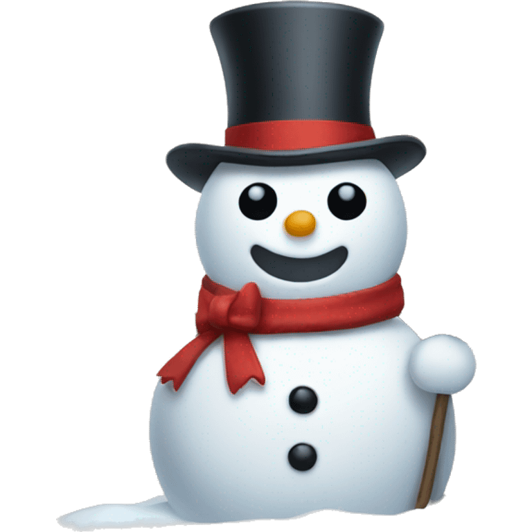 A snow man with a bow emoji