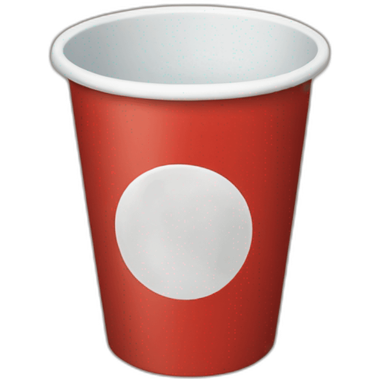 Red cup with a white circle emoji