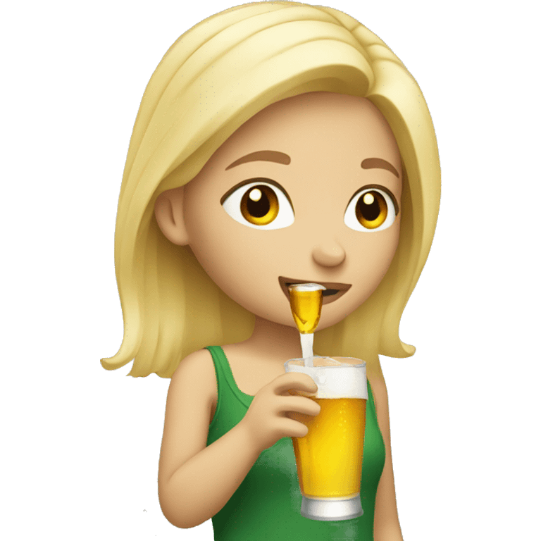 blonde girl drinking  emoji