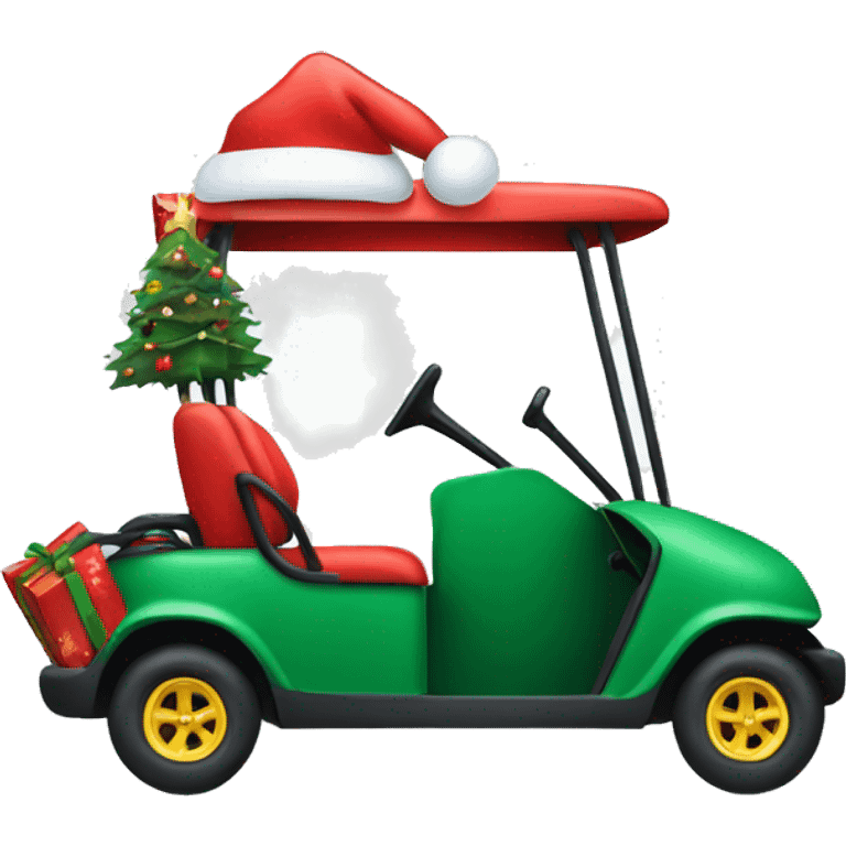 Christmas golf cart emoji