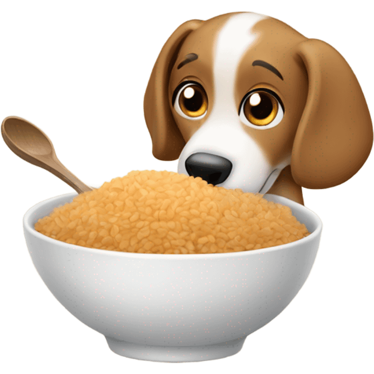 dog eating rice emoji