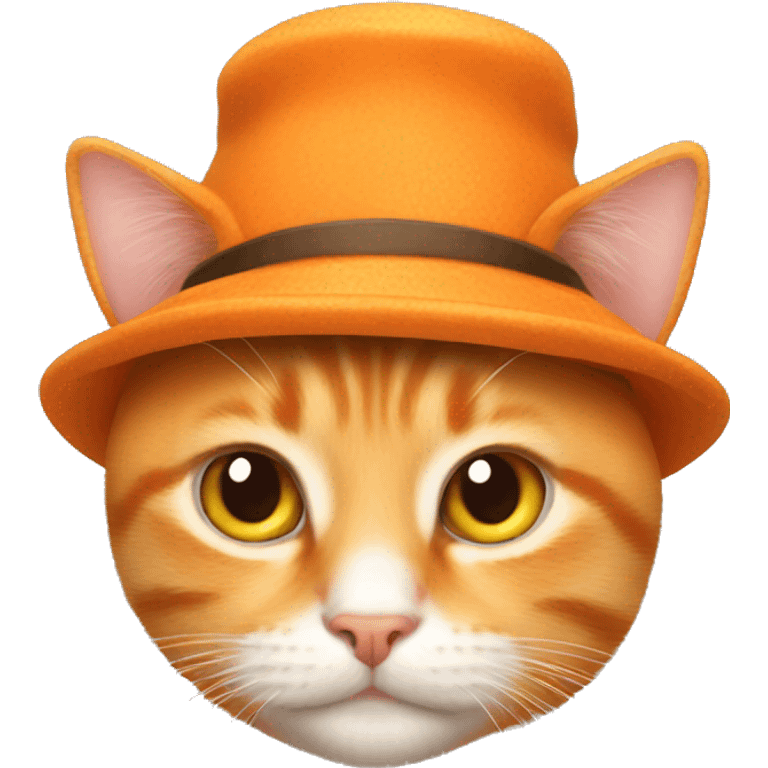 cute orange cat with hat emoji