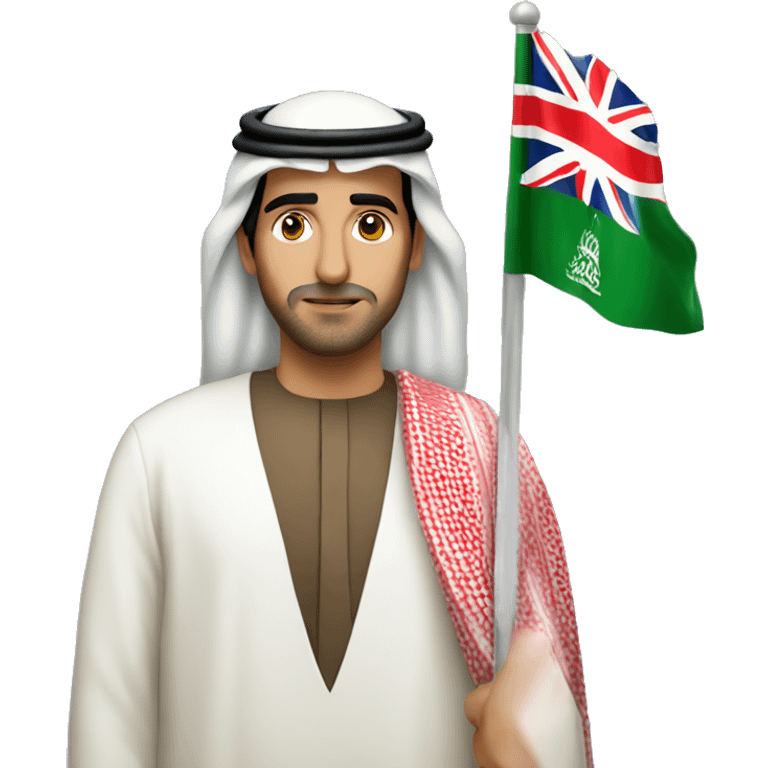 saudi arabian man with british flag emoji