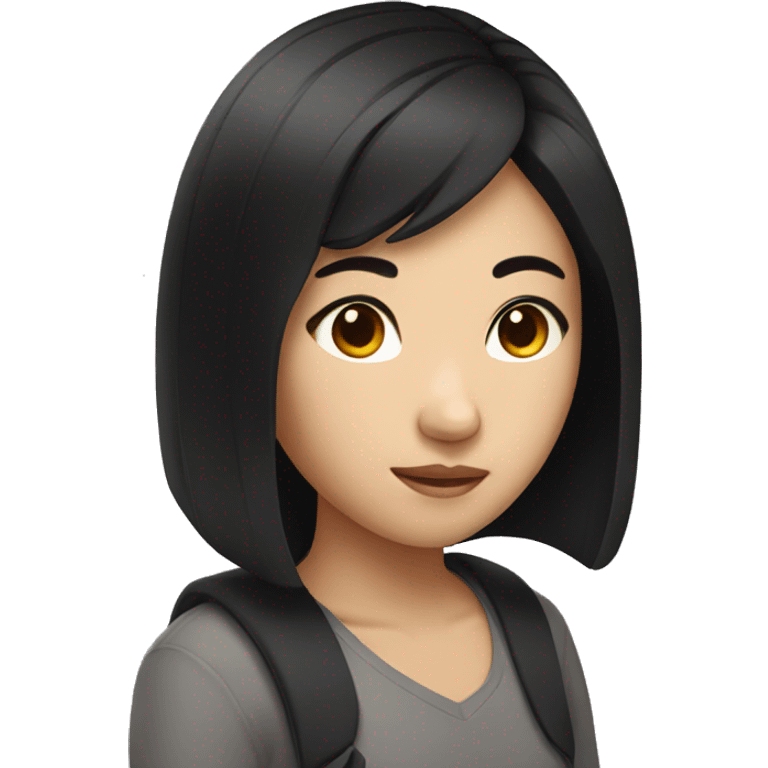 asian girl with black hair emoji