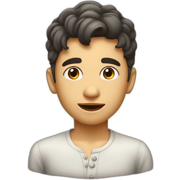 niño joven moreno con un peinado moderno con mucho dinerl emoji