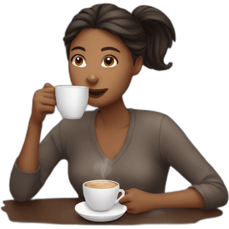 Girl drinking coffee emoji