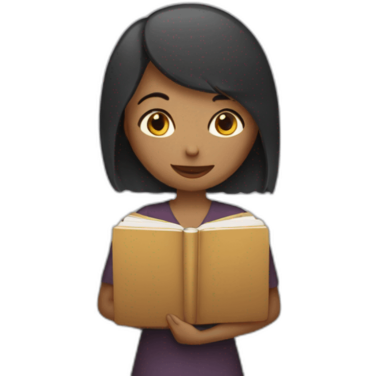 woman holding a boook emoji