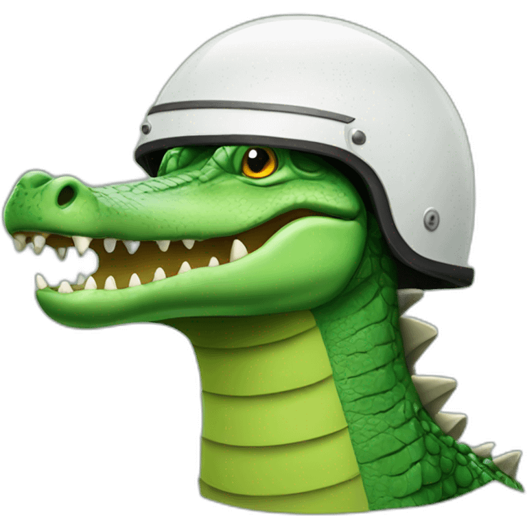 Crocodile with helmet emoji