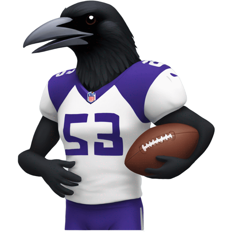 Raven with football  emoji