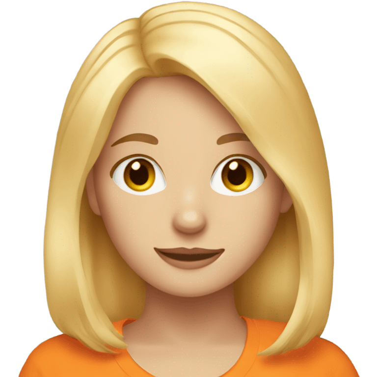 blond haired girl with orange cat emoji