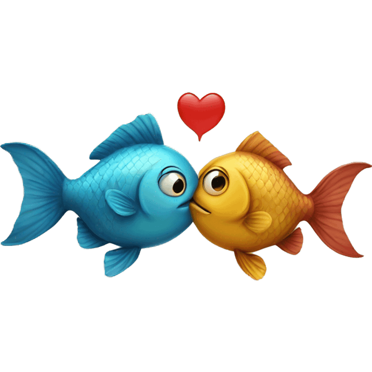 Two fish kiss each other  emoji