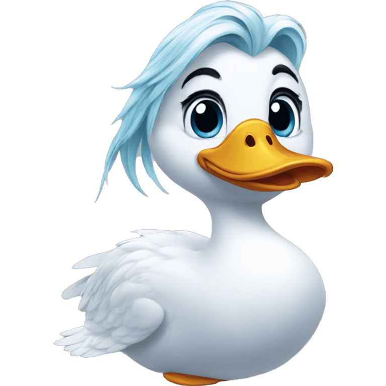 duck with hair like Elsa from frozen  emoji