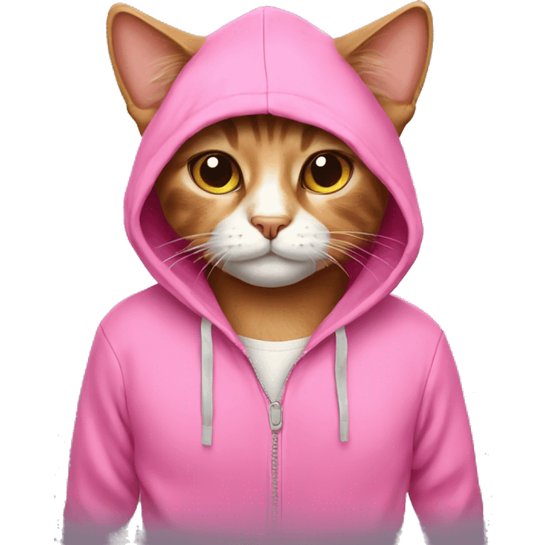 cat with pink hoodie emoji