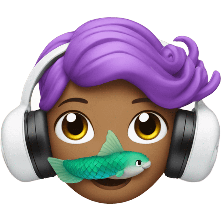 Mermaid listening to music on airpods  emoji