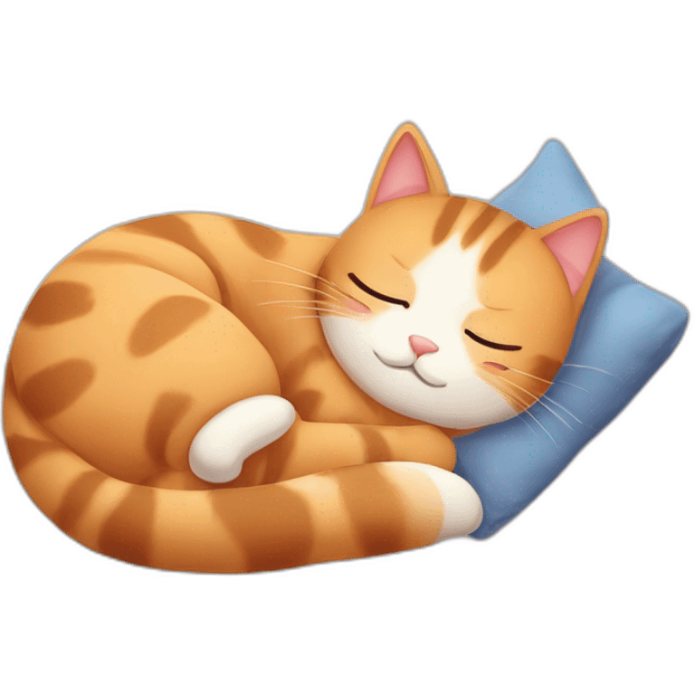 cute cat snuggeling boyfriend cat inf bed for sleep emoji