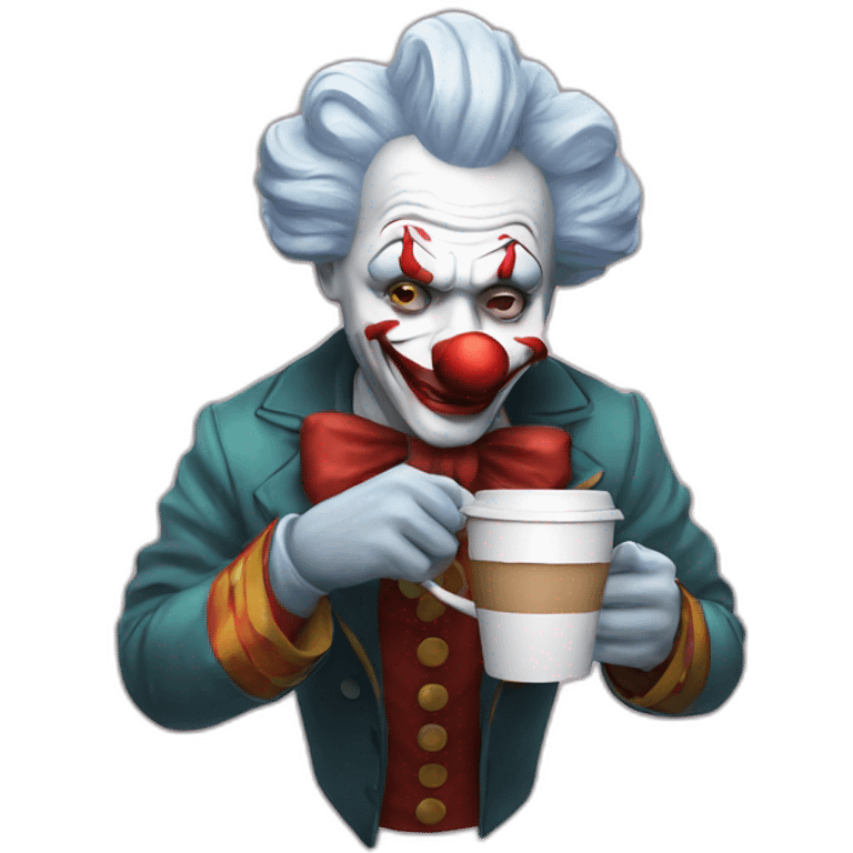 Art the clown drinking coffee emoji