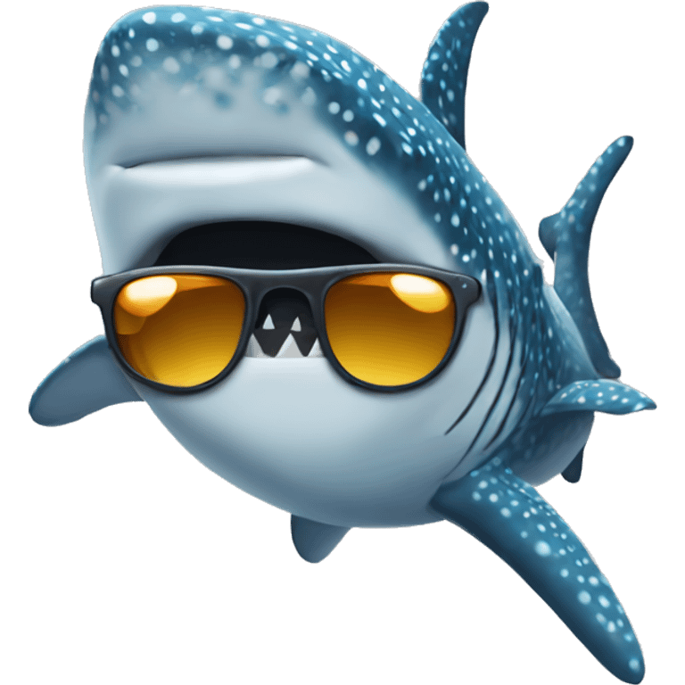 A whale shark with sunglasses emoji