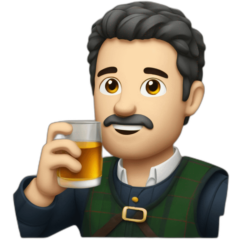 Scottish guy drinking scotch emoji