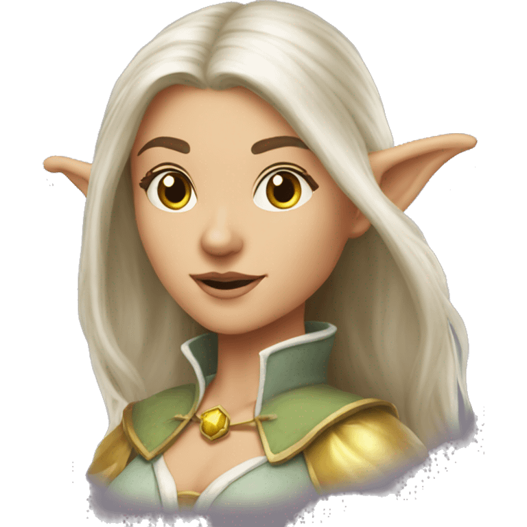 D&D Caucasian female noble wizard elf casting a spell  emoji