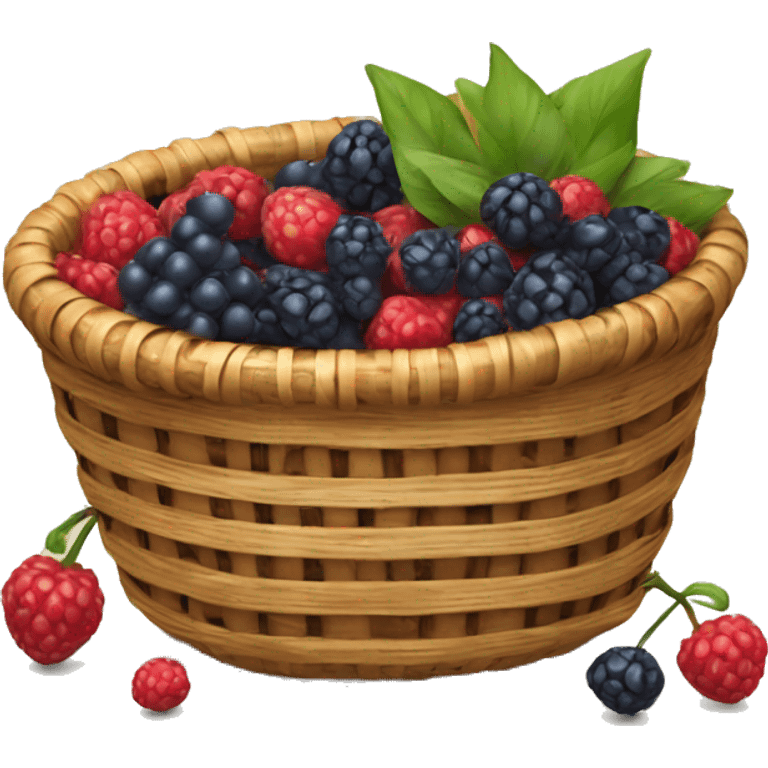 berries in wicker basket  emoji