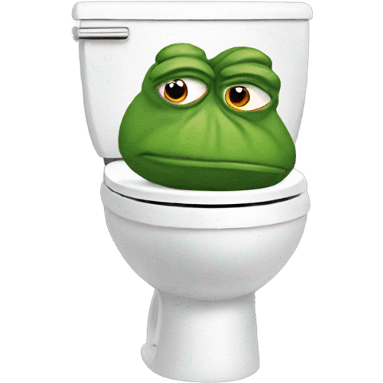 pepe sticking his head of of a toilet emoji