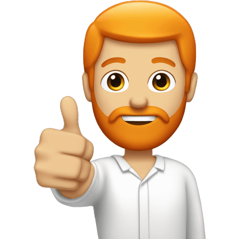 Orange haired white skinned man with orange beard holding up a thumbs up emoji