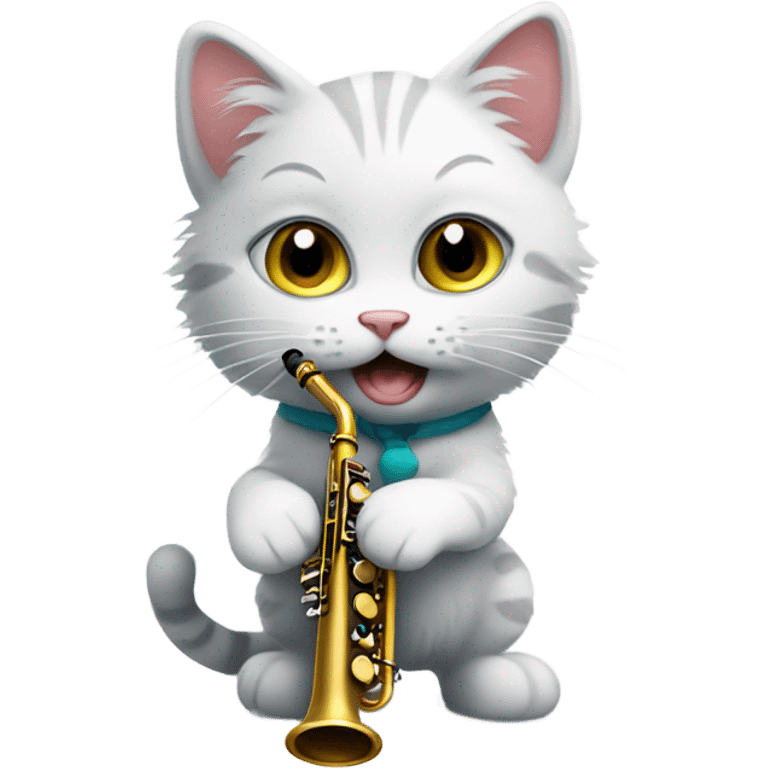 kitty playing a clarinet emoji