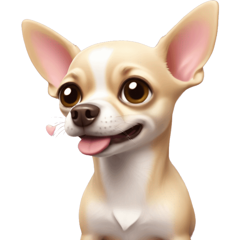 Chihuahua blowing hearts emoji