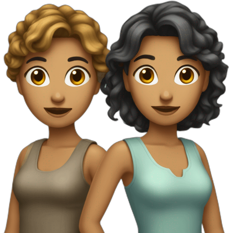 Dos amigas abrazadas emoji