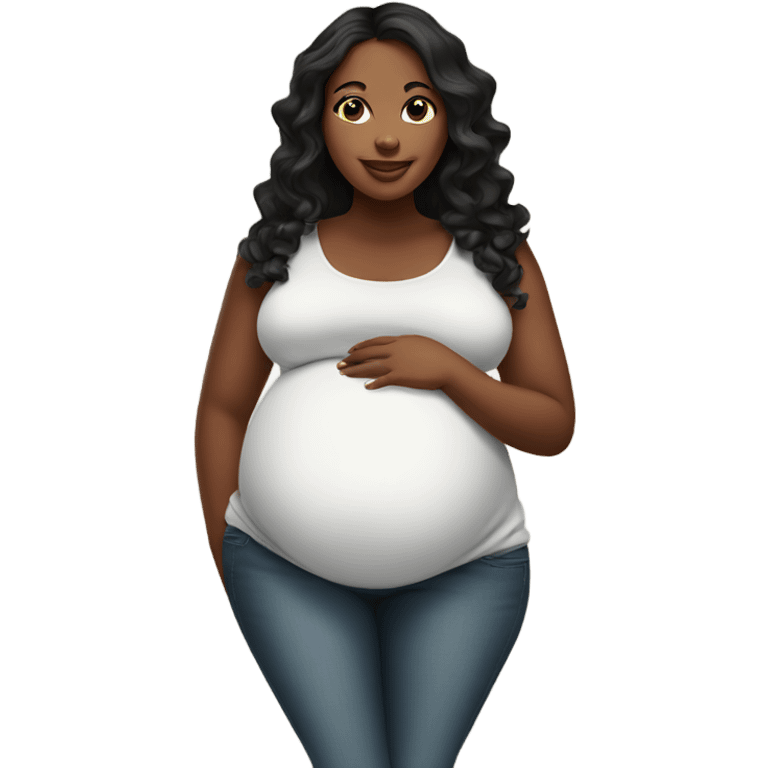 Beautiful Black plus size pregnant woman emoji