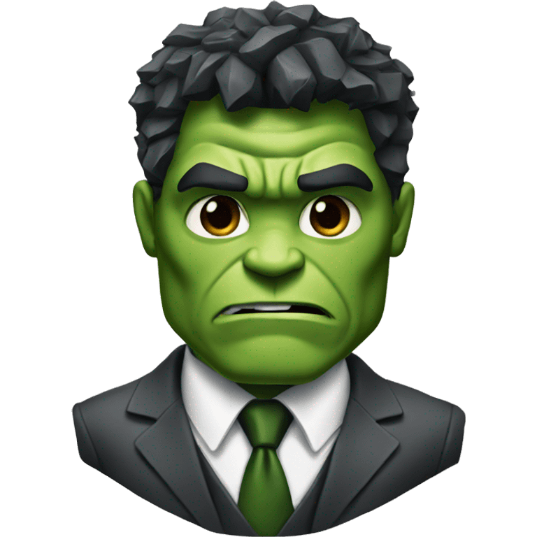 The Hulk wearing a suit and tie emoji