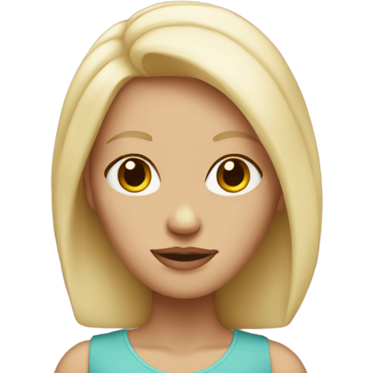 Blonde lady with no eyebrows emoji