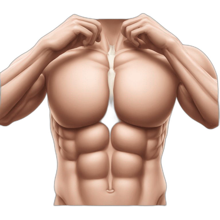 realistic anatomical illustration of pectoralis major muscle emoji