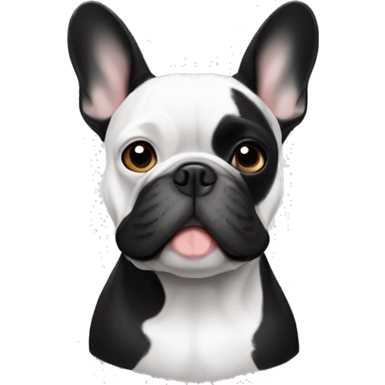 Black and white french Bulldog  emoji