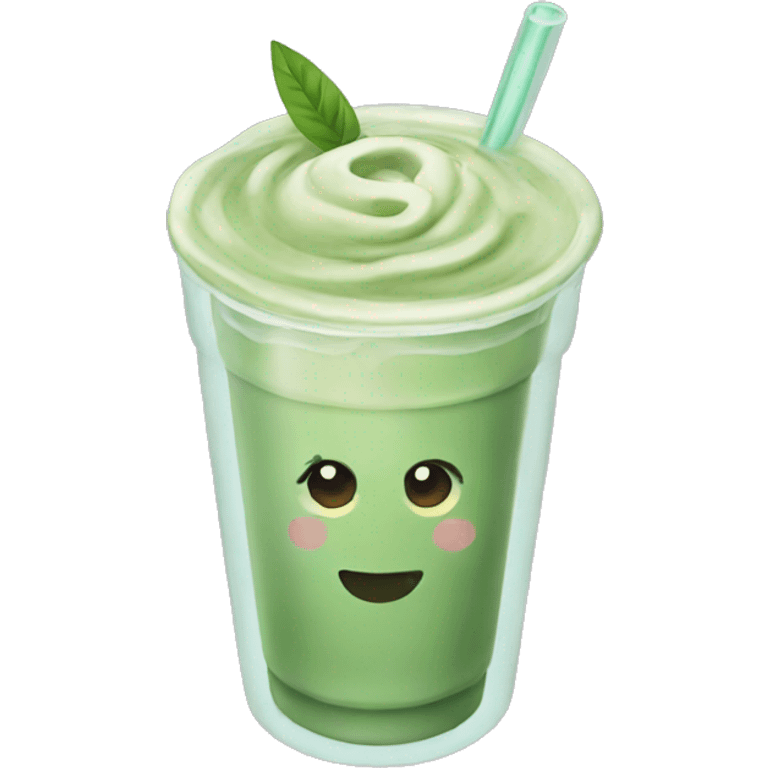 Iced matcha latte  emoji