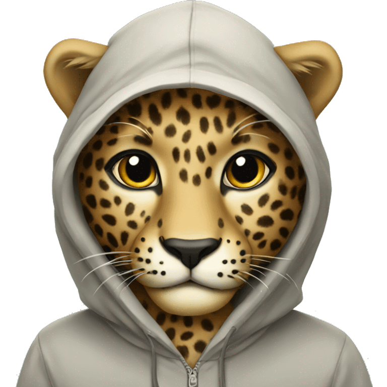 Leopard with a hoodie  emoji