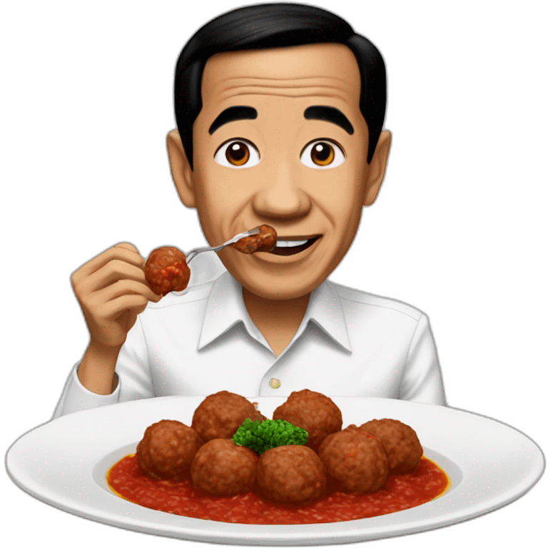 Jokowi eats meatballs emoji