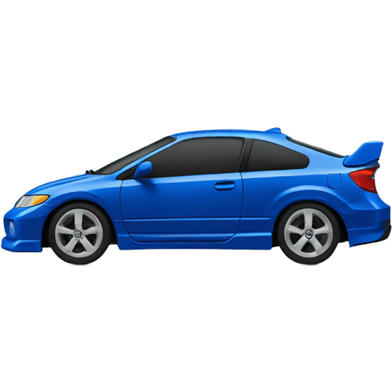 Lowered black civic with blue fenders emoji