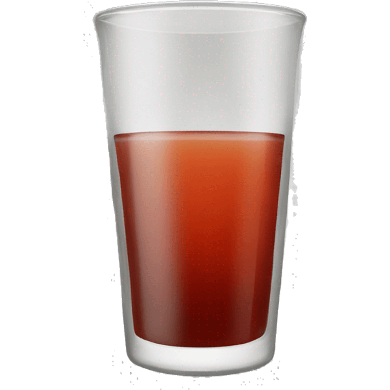 A tea glass with slim belly full with reddish tea emoji