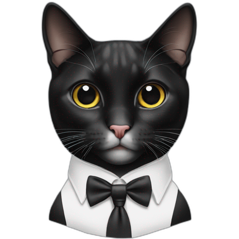 Tuxedo cat in tie emoji