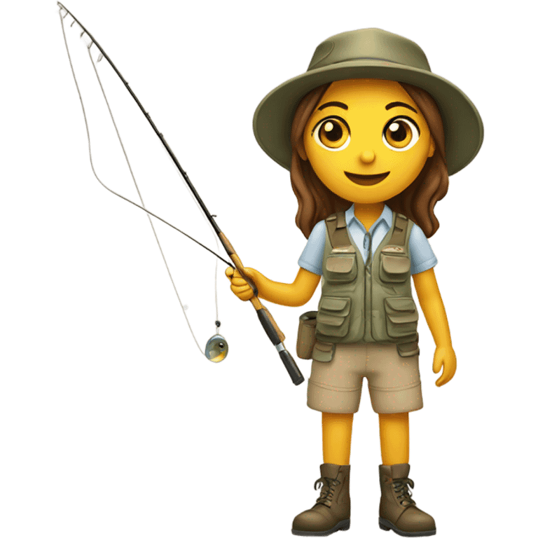 Girl fly fishing  emoji